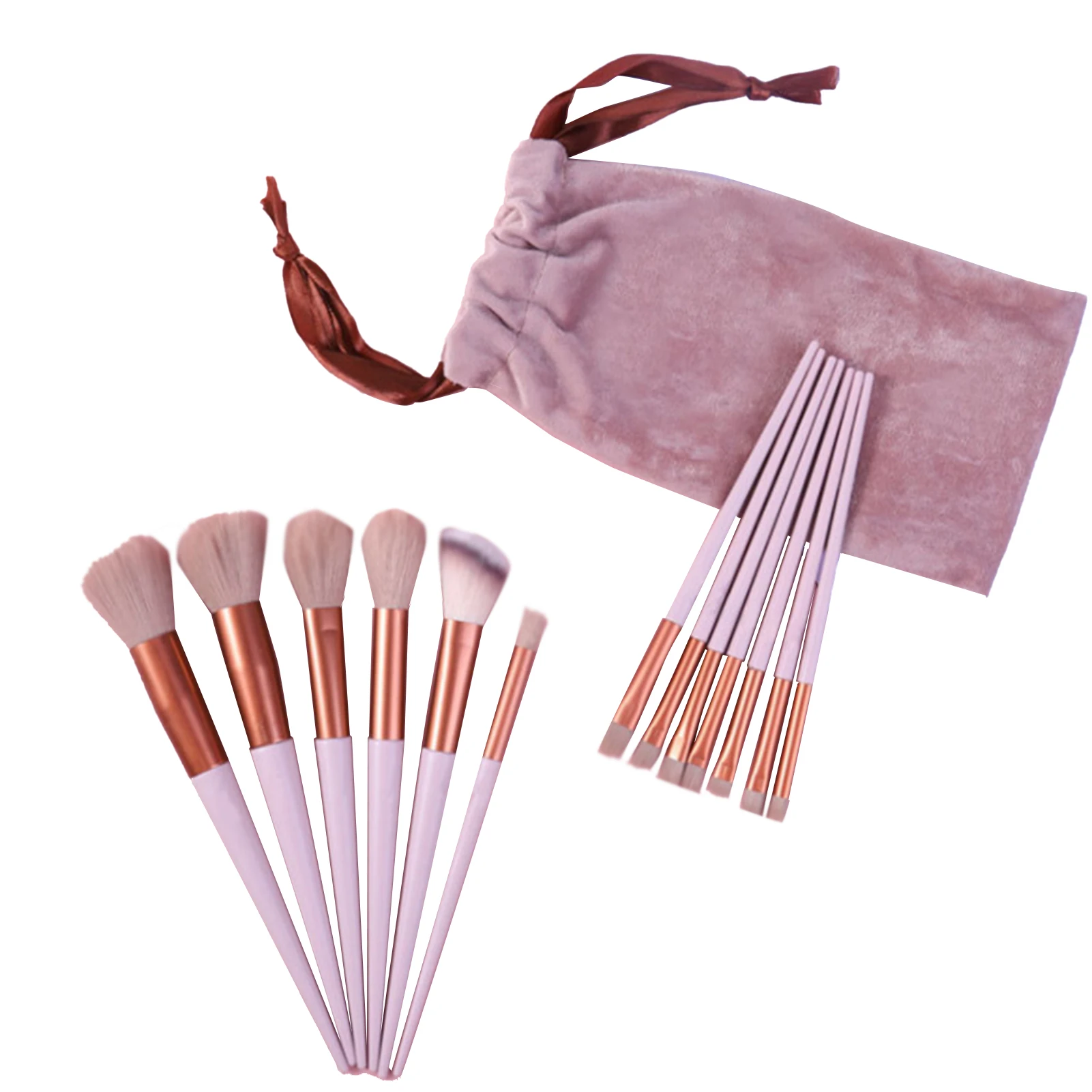 

13pcs Face Powder Soft Highlighter Home Portable Cosmetic Tool Easy Clean Multifunctional Makeup Brush Set With Storage Bag