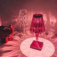 modern bedside creative atmosphere night light touch bedroom luxury color crystal usb rechargeable diamond table lamp