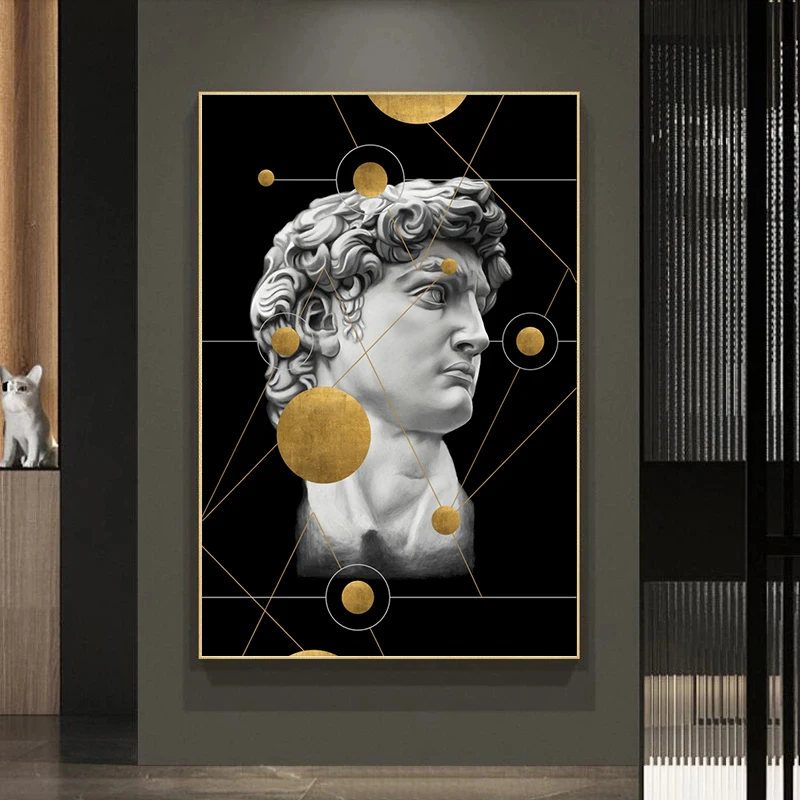 

Современная Классическая портретная Картина на холсте, постеры и принты Давида, скульптура, Настенная картина для гостиной, украшение для д...