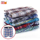 Нижнее бельё для девочек Для мужчин (4 штуки в партии) свободные шорты Для мужчин трусы, плавки для мальчика с принтом, хлопковые трусы-боксеры, мужские, плюс размер, большой размер, удобный клетчатых костюмчиков из мягкой ткани; Теплая одежда теплый свитер пикантная обувь