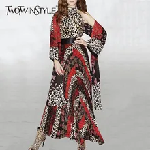 Женский винтажный костюм TWOTWINSTYLE двойка с принтом длинным