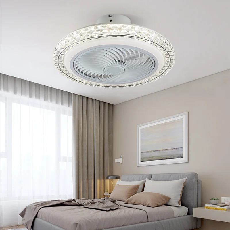 

New modern minimalist ceiling fan light ceiling fan light bedroom living room dining room children's room mute remote control