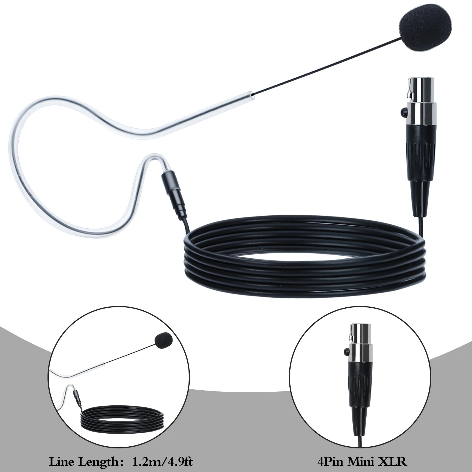 

Ear Back Electric Microphone 2 Pcs Headset Headworn Single Earhook Microphone