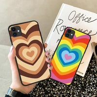 cute hot rainbow heart shape love soft silicon phone case for iphone 13 12 11 pro se 2020 x xs max 7 8 6s plus loves cute cover