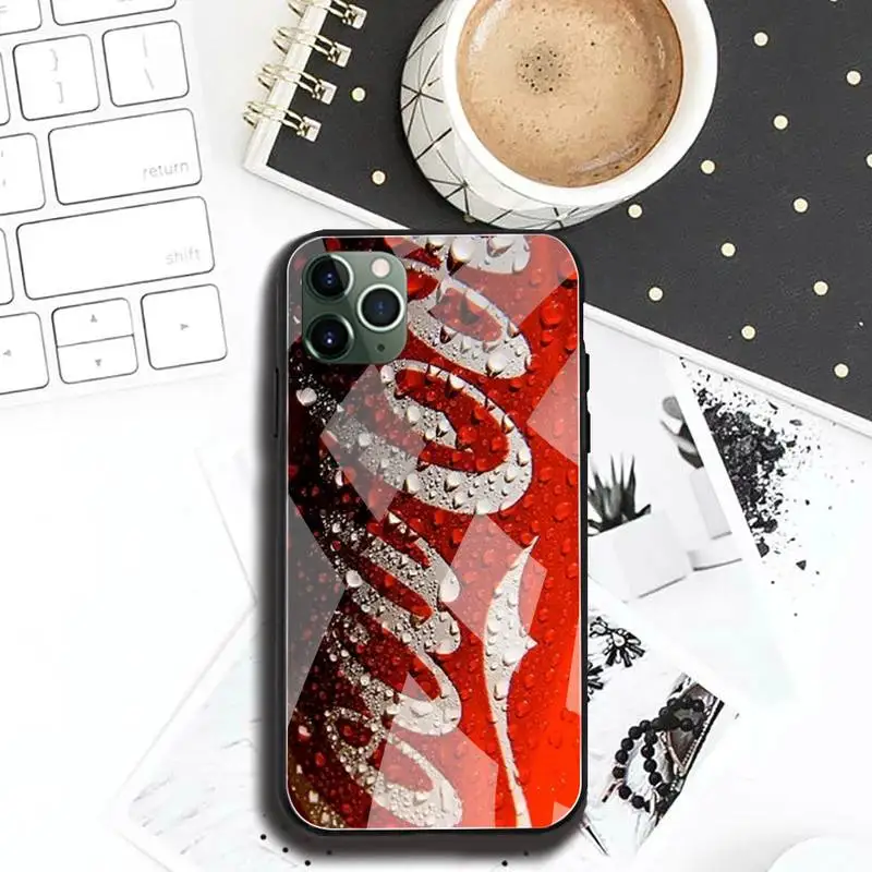 Чехол для телефона Drink cola из закаленного стекла iPhone 12 Pro Max Mini 11 XR XS MAX 8X7 6S 6 Plus SE 2020