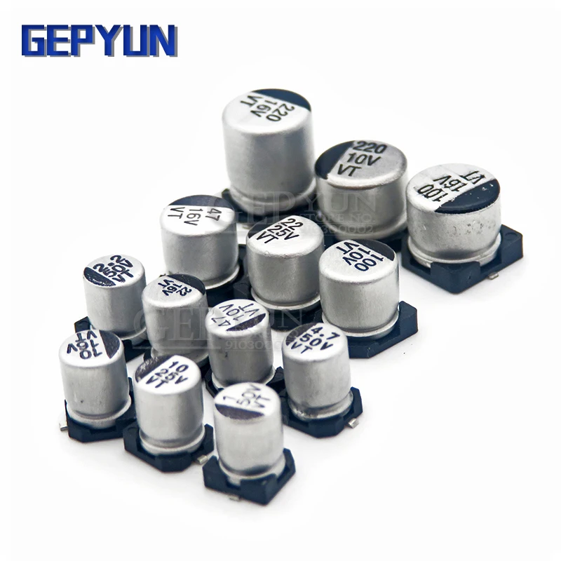 

10pcs SMD 6.3V 10V 16V 25V 35V 50V Aluminum Electrolytic Capacitor 1UF Gepyun 10UF 22UF 33UF 47UF 100UF 220UF 330UF 470UF