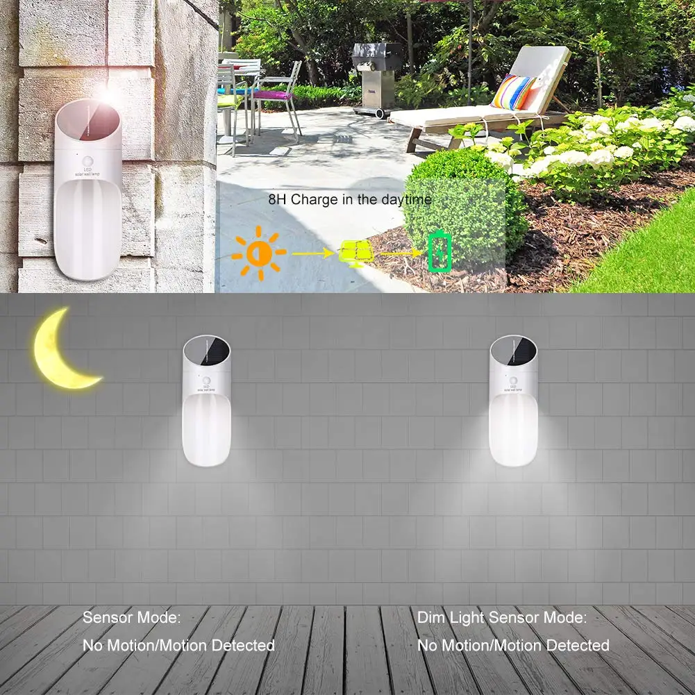 Солнечный светодиодный светильник IP65 Водонепроницаемый солнечный свч датчик