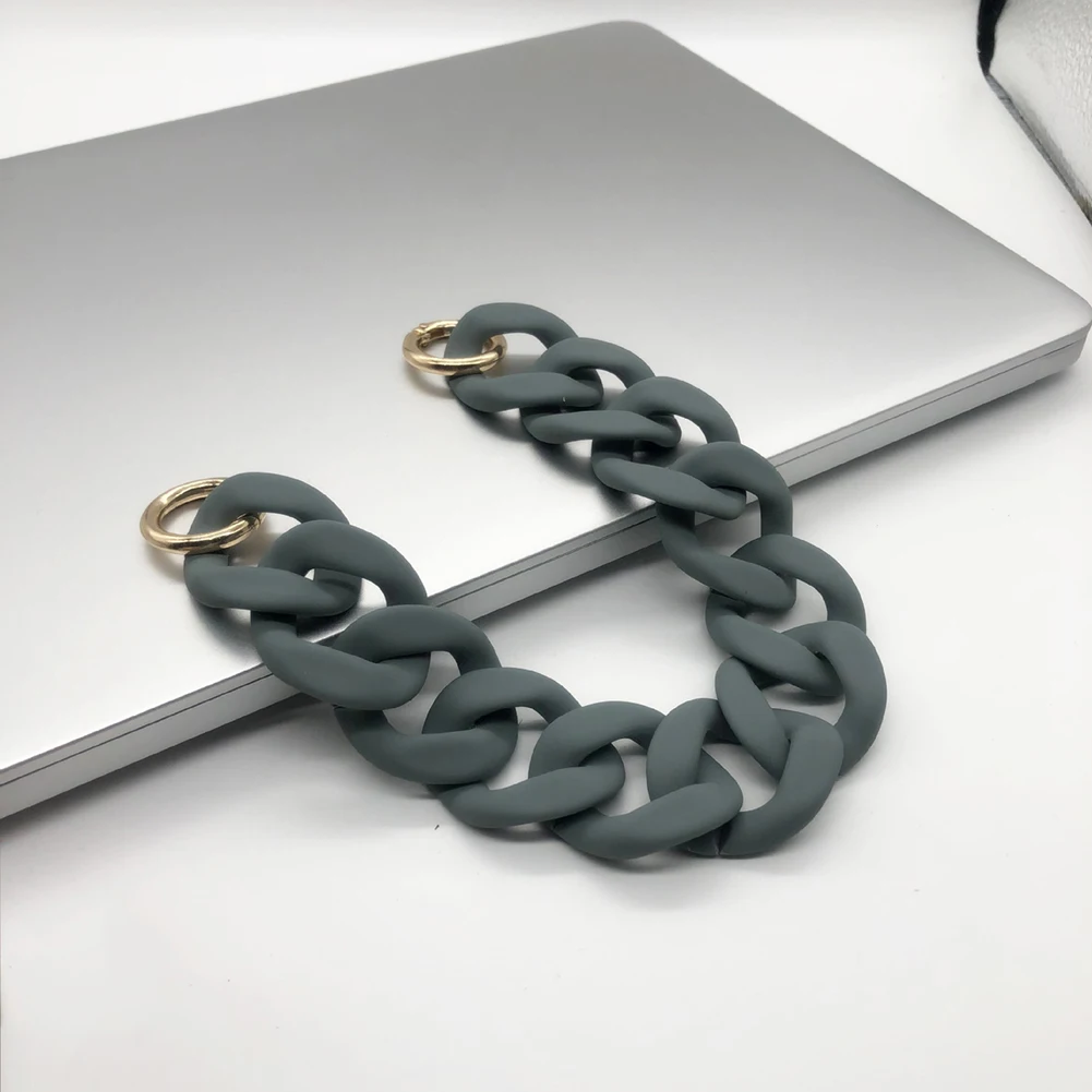 

1PC 30cm/41cm Acrylic Resin Chain Bag Handles Detachable Replacement Shoulder Bag Strap DIY Solid Color Wide Bag Accessories