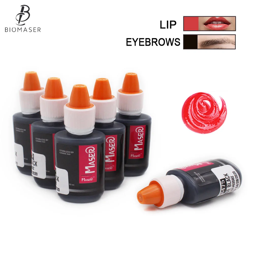 10PCS Wholesale Maser Tattoo Ink Permanent Makeup Microblading Pigments For Eyebrow Eyeliner Lip Art Cartridge Tattoo Supplies