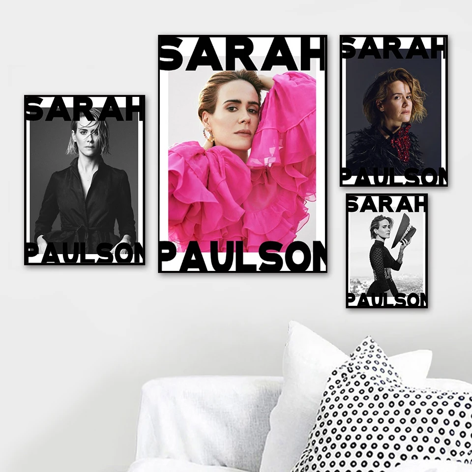 

Sarah Paulson Poster American Horror Story Ratchet Black and White Fashion Magazine Wall Art Print Nordic Canvas Painting Home D