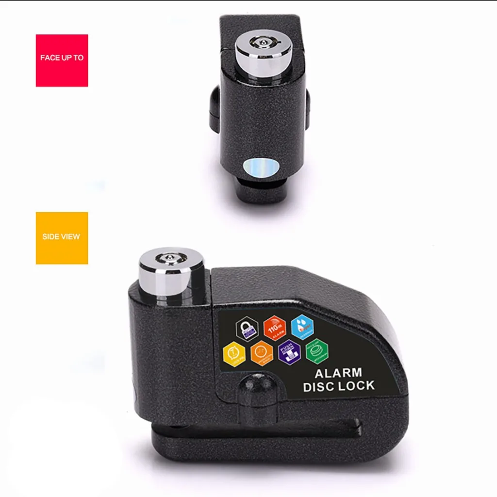 Замок дискового тормоза с 110db звук 5ft напоминающий трос для Мотоцикл Скутер