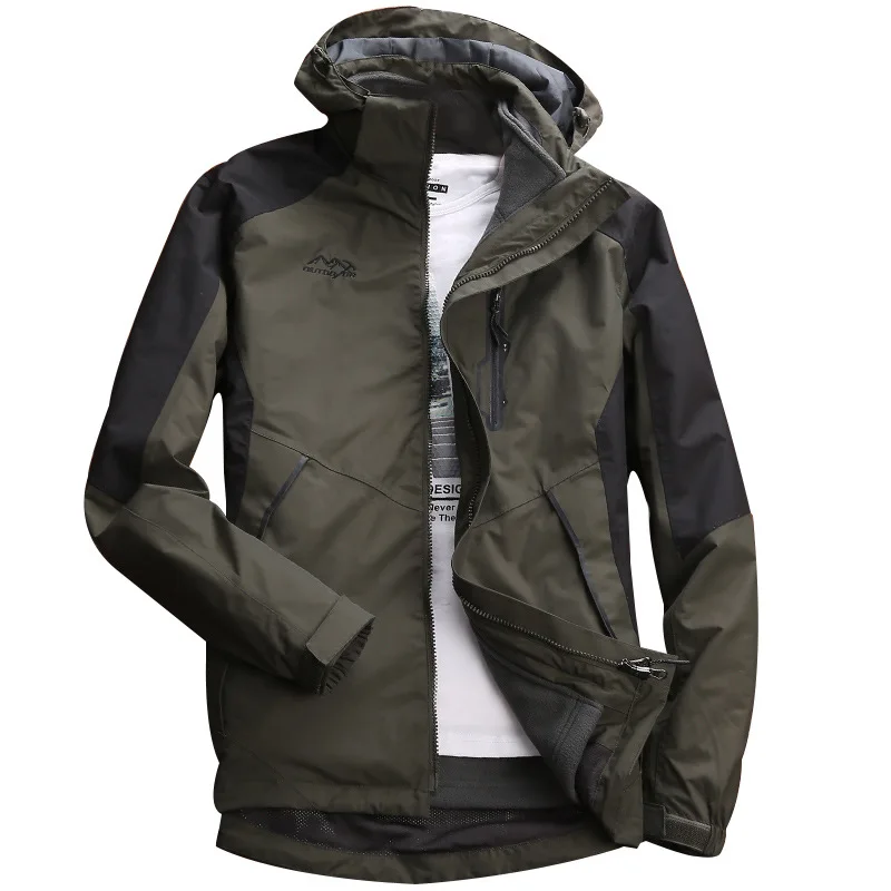 

Outdoor Raincoat Jacket Men's Autumn And Winter Plus Velvet Warm Mountaineering Windproof Waterproof Quick-Drying Cold Jacket