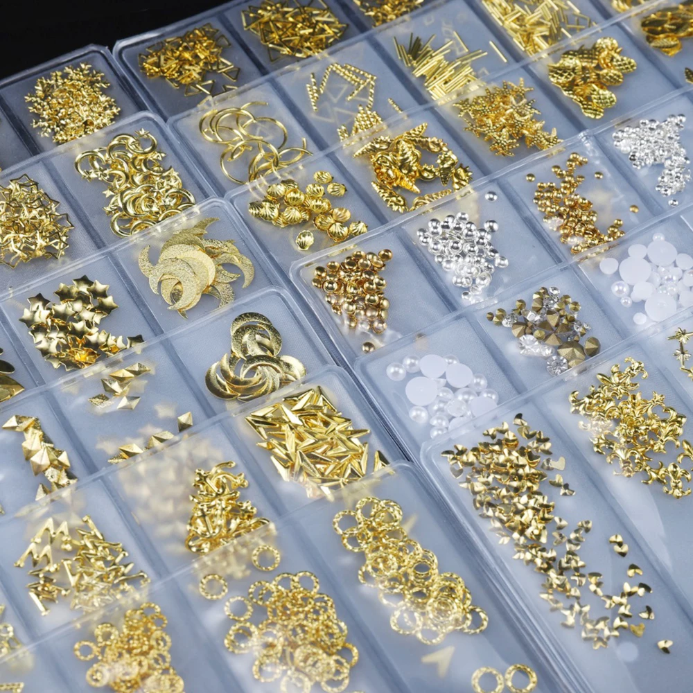 

3D Mix Mini Metal Epoxy Resin Fillings Gear Star Moon Nail Art Frame Decor Filler Accessories for DIY UV Crafts Jewelry Making
