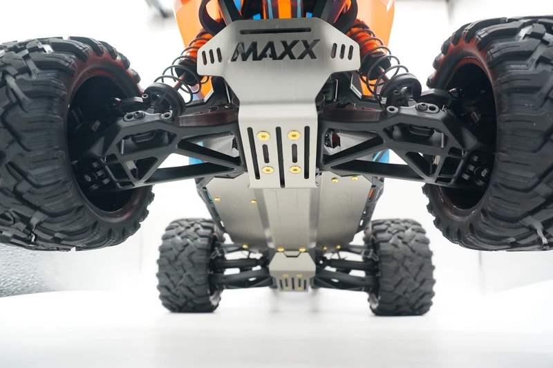 Нержавеющая сталь шасси Броня опорная плита для 1/10 TRAXXAS MAXX грузовик