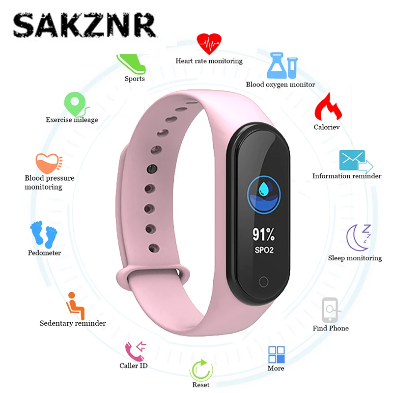 

M4 Smart Band Wristband Pedometer Watch Smart Band Bracelet Blood Pressure Heart Rate Fitness Tracker Wrist Watch for Men Women