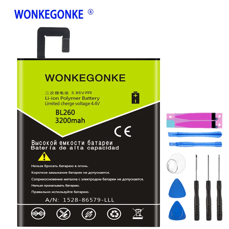WONKEGONKE BL260 Аккумулятор для Lenovo VIBE S1 Lite батареи аккумулятор|Аккумуляторы мобильных