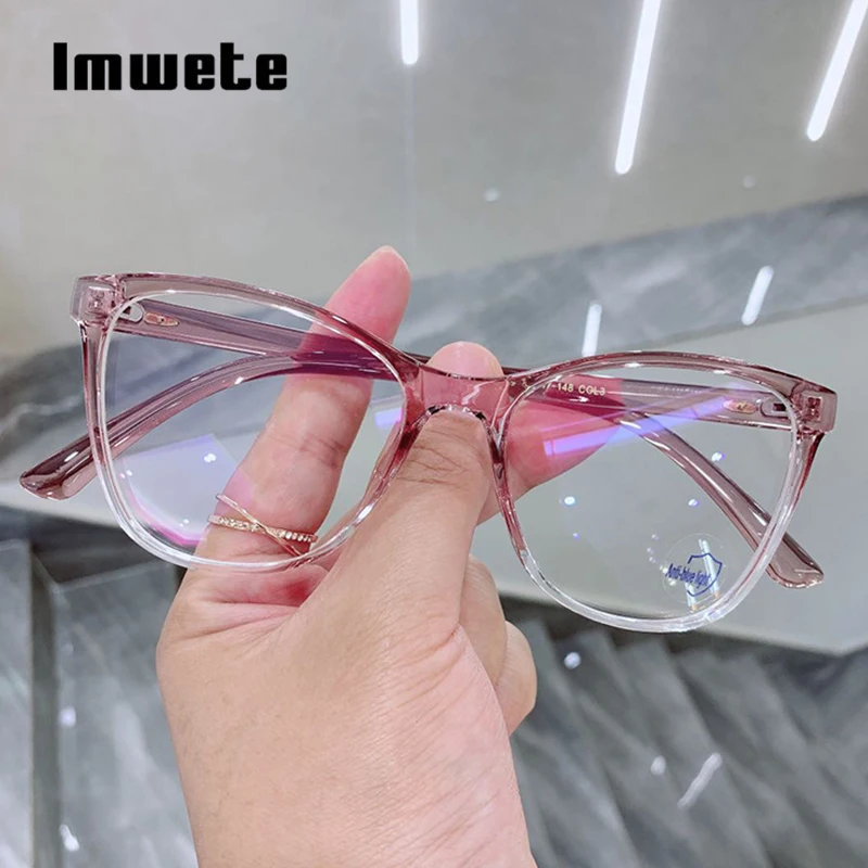 

Imwete Fashion Gradient Women's Glasses Frame Men Anti-Blue Light Computer Spectacles Vintage Cat Eye Optical Eyewear