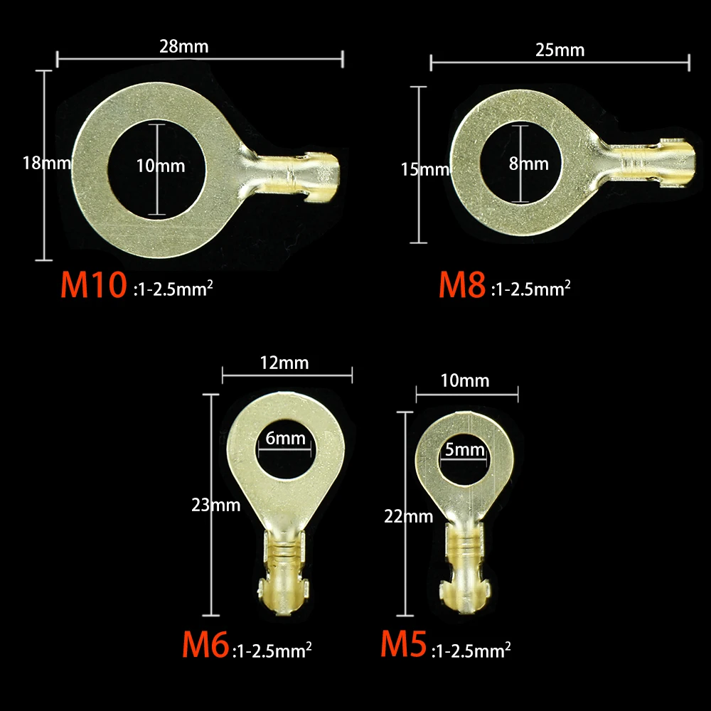 Медные обжимные круглые клеммы с открытым цилиндром коннектор для проводов