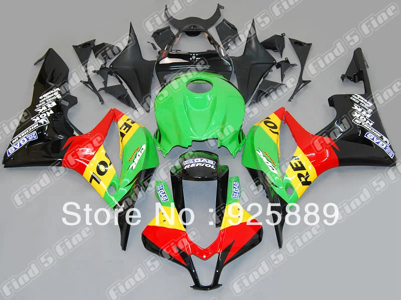 

Injection mold green yellow red black for HONDA CBR600RR 07 08 CBR600 07-08 CBR 600RR 2007-2008 600 RR F5 2007 2008 fairing kit