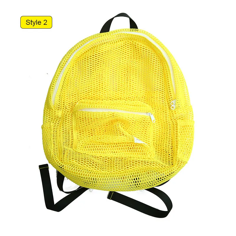 Style 2 Yellow Яркий цвет, прозрачный сетчатый пляжный рюкзак на плечо для девочек-подростков, летняя складная сумка для хранения, женская сумка Tas XA565WD - Цвет: Style 2 Yellow