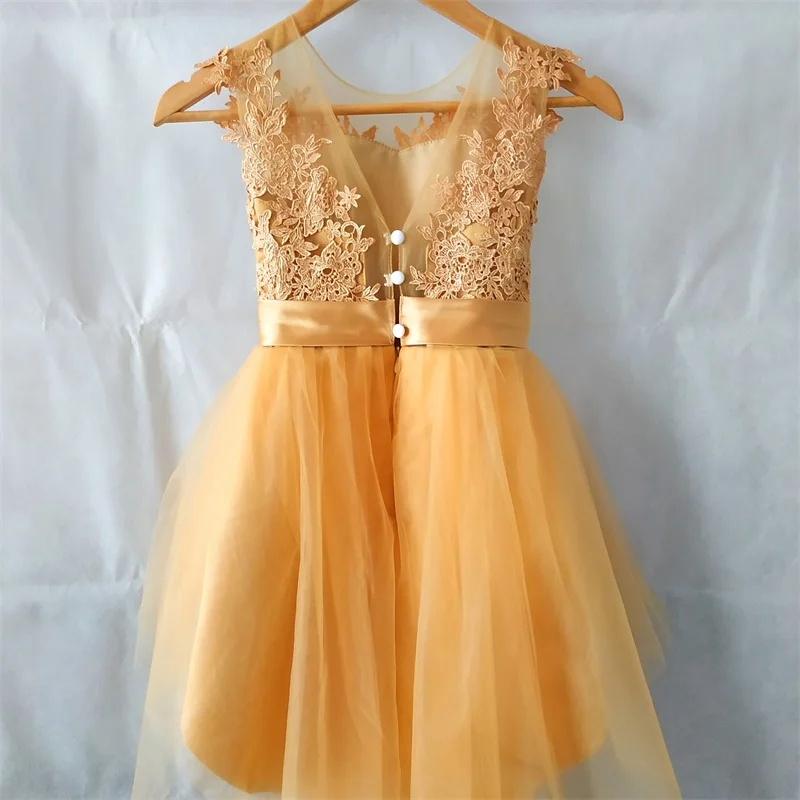 Платье с цветочным рисунком для девочек короткое спереди и сзади свадьбы дня