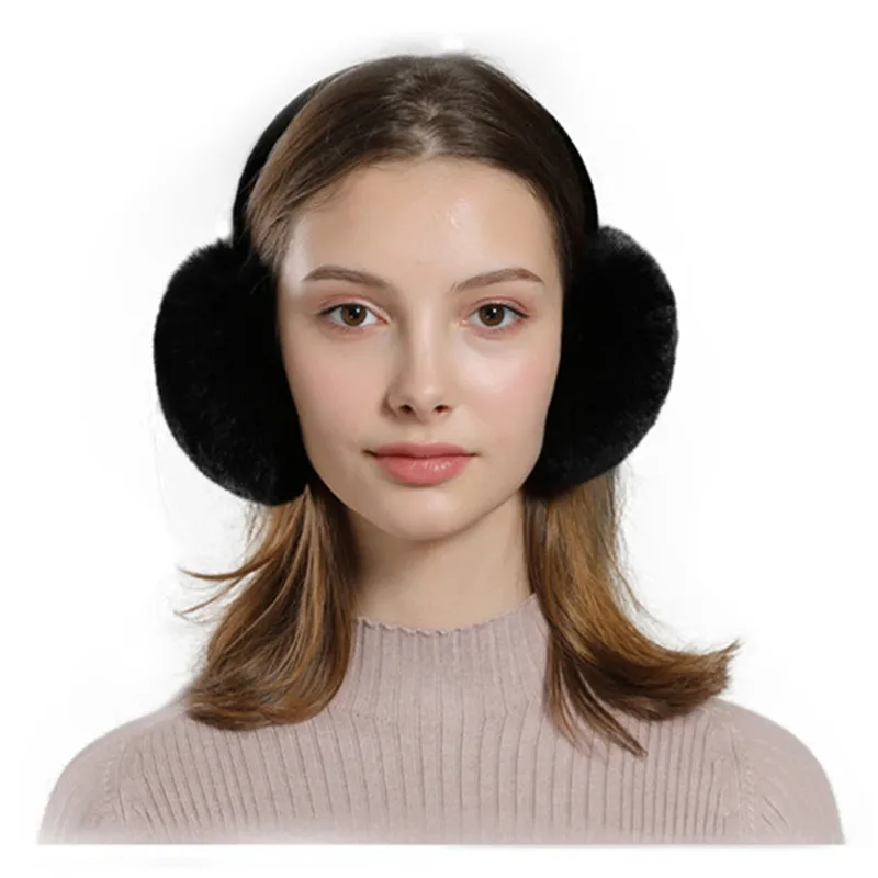 Лидер продаж плюшевые женские зимние теплые наушники из кроличьего меха