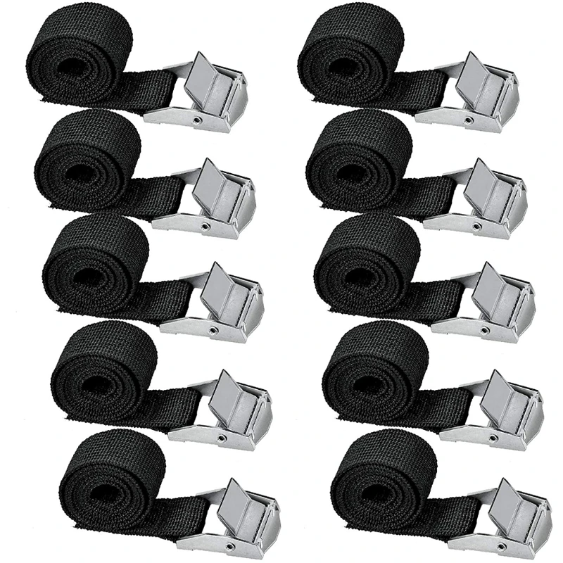2021 New 10pcs Black Fastening Straps with Buckle Wear-resistant Lashing Straps with Lock for Attaching to Bicycle Carrier