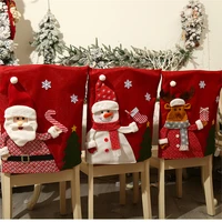 2022 christmas snowman elk chair cover santa claus chair case new year covers for chair xmas chair protector chair slipcover
