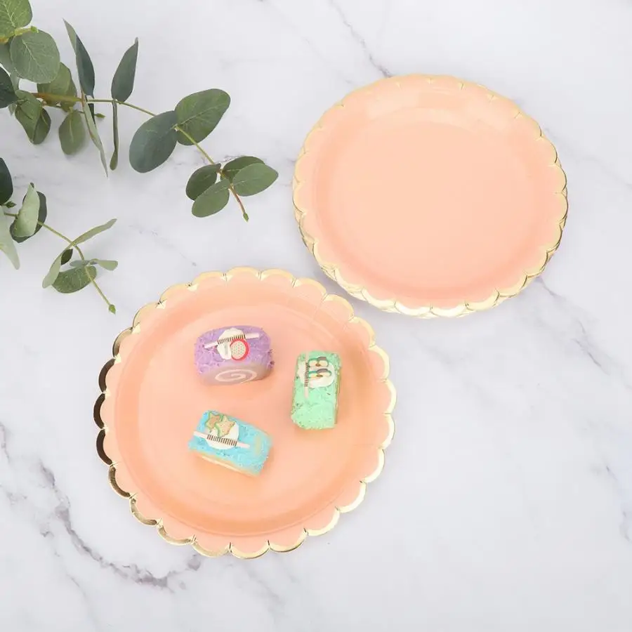 Вечерние одноразовые бумажные круглые тарелки 8 шт. 7 дюймов для дня рождения