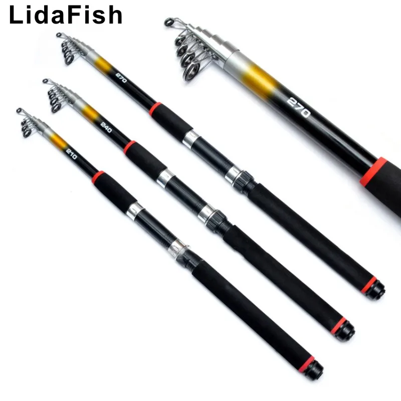 LidaFish brand glass fiber reinforced plastic 2.1M/2.4M/2.7M high gloss and high cost performance sea pole fishing rod