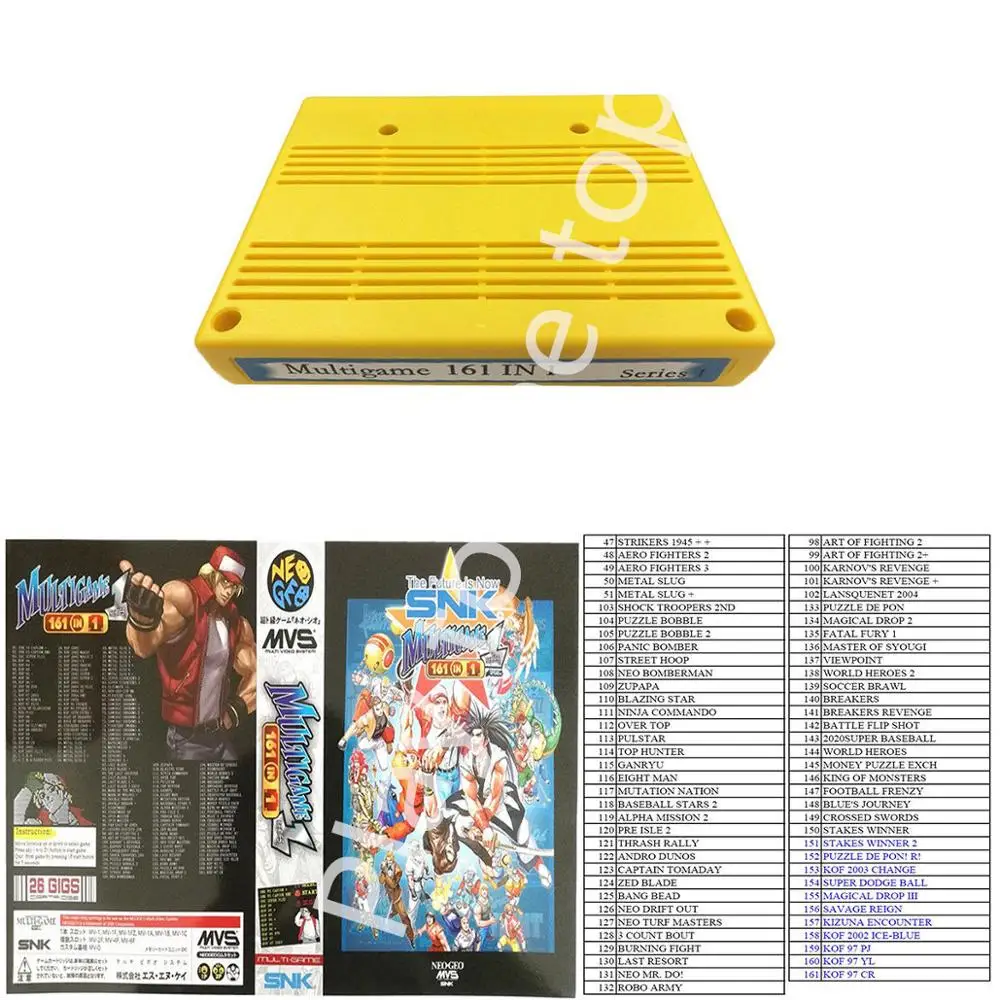 Картридж 161 в 1 Материнская плата MVS Cart NEO GEO Multi кассета картриджа Jamma gameboy картридж