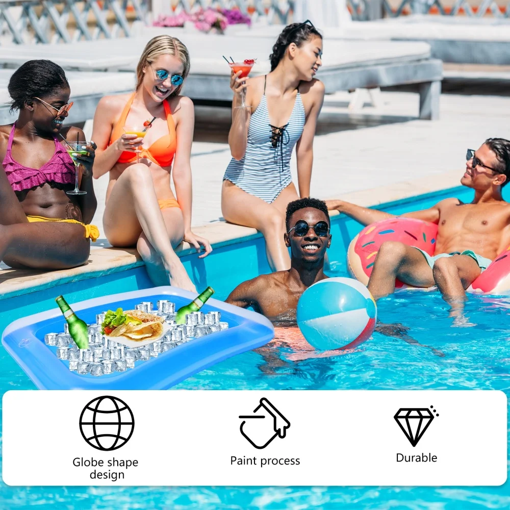 

1 Set 4Pcs Inflatable Ice Serving Trays Practical Ice Serving Bars (Transparent)