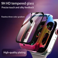 color plating protective shell templered glass for apple watch 44mm iwatch series 5 4 3 2 protect 100 the screen 42mm 40mm 38mm