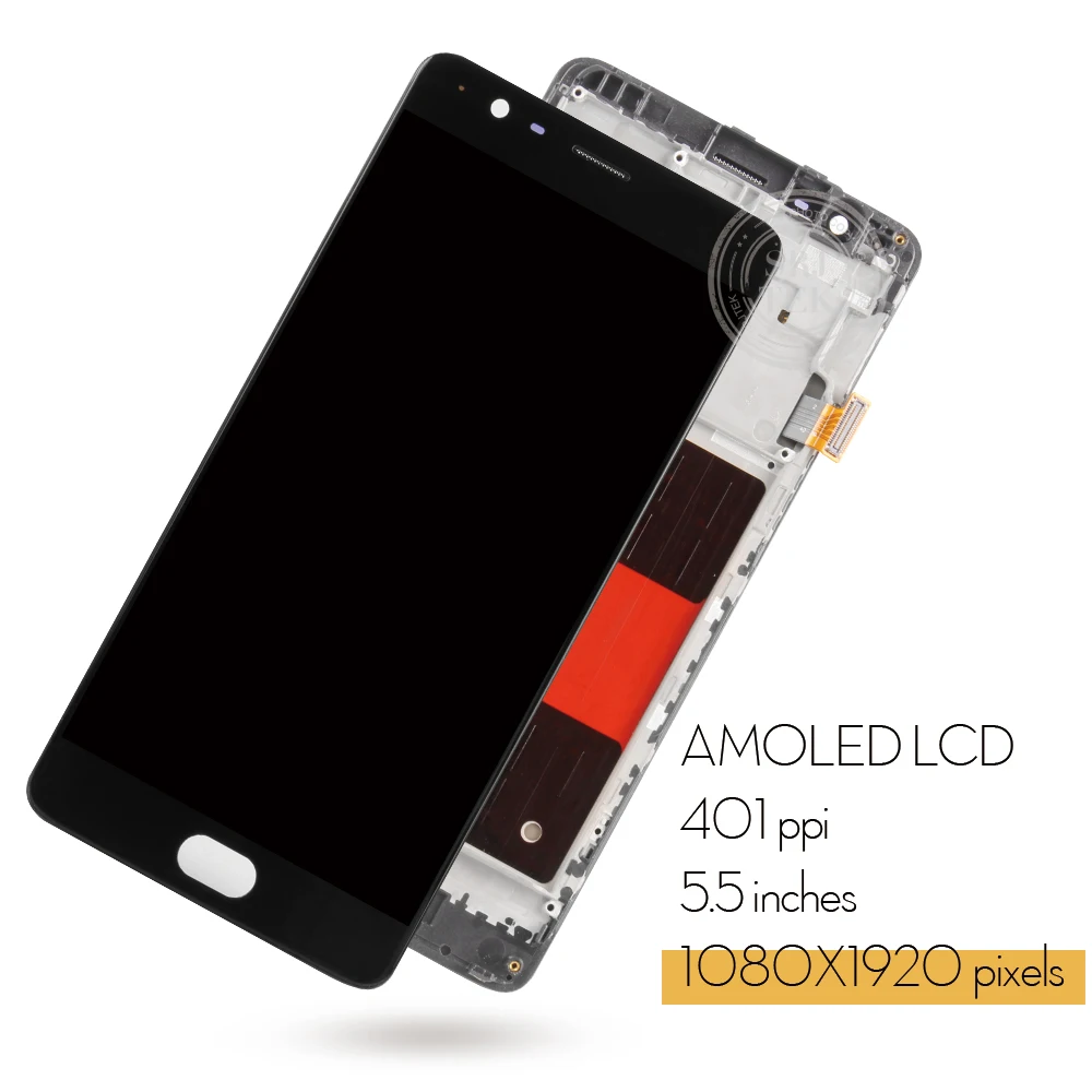 Оригинальный дисплей AMOLED для OnePlus 3 сенсорный ЖК-экран с рамкой Oneplus сменный