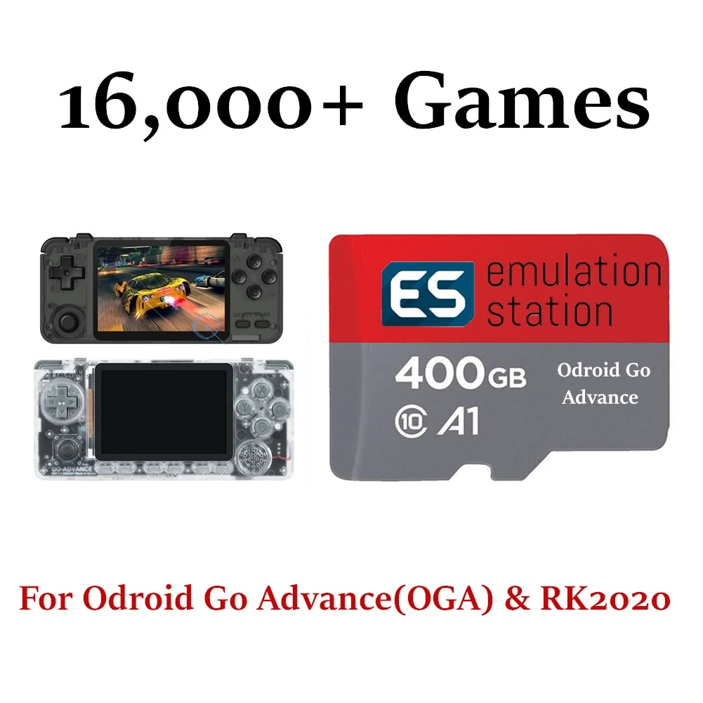Станция эмуляции 400G полностью загруженная карта Micro SD для Odroid Go Advance V2.0 Handheld 16000 +