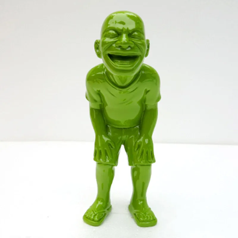 

Modern Art Sculpture Creative Abstract Yue Minjun Welcome Character Home Living Room Desktop Decoration Business Gift M2300