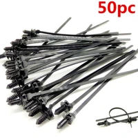 50pcs nylon cable tie fastener clips car loom hose clamp fastening zip strap cyx bundled wire band strap clip 80x5mm