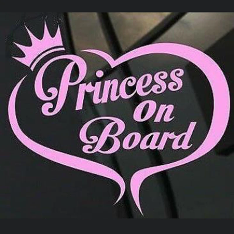

Принцесса на борту девочки розовая виниловая наклейка на боковое окно автомобиля Наклейка на стену Веселый ребенок на автомобиль наклейки
