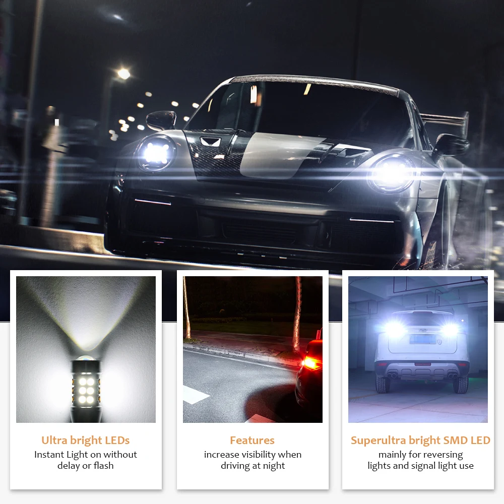 Светодиодсветодиодный лампы T15 W16W WY16W 3030 27SMD Canbus без ошибок резервный фонарь для