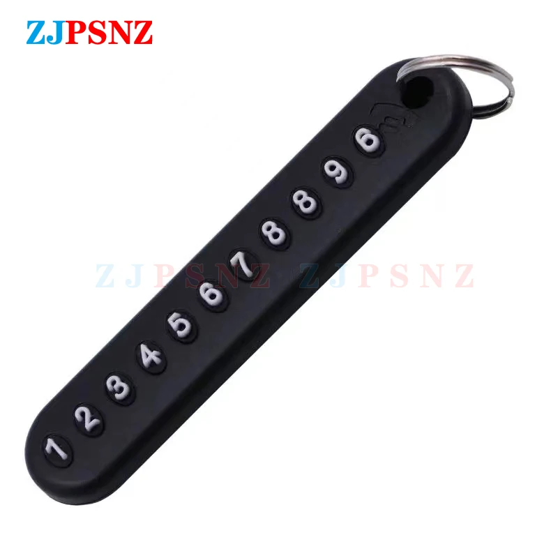 

Anti-lost Car Keychain Phone Number Plate Keyring Leather Bradied Rope Auto Vehicle Key Chain Car Interior Decoration