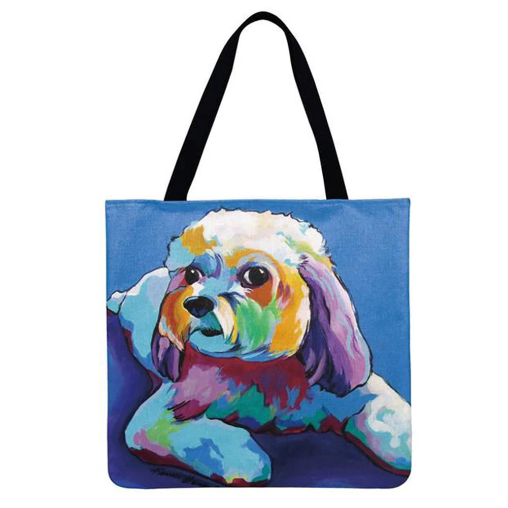 

Женская сумка для покупок с принтом собаки, Повседневная вместительная Экологически чистая Сумка-тоут 40*40 см, новинка 2021