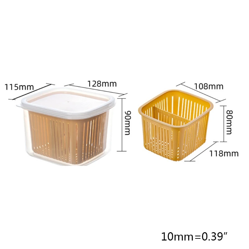 

Portable Square Seal Box Green Onion Crisper Kitchen Ginger Garlic Storage Box