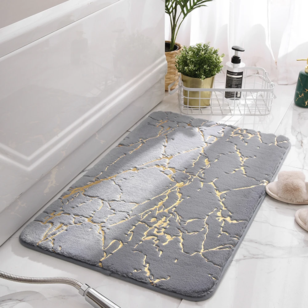 

Bath Mats Super Absorbent Shower Bathroom Carpets Soft Toilet Floor Faux Rabbit Hair Rugs For Home Decor