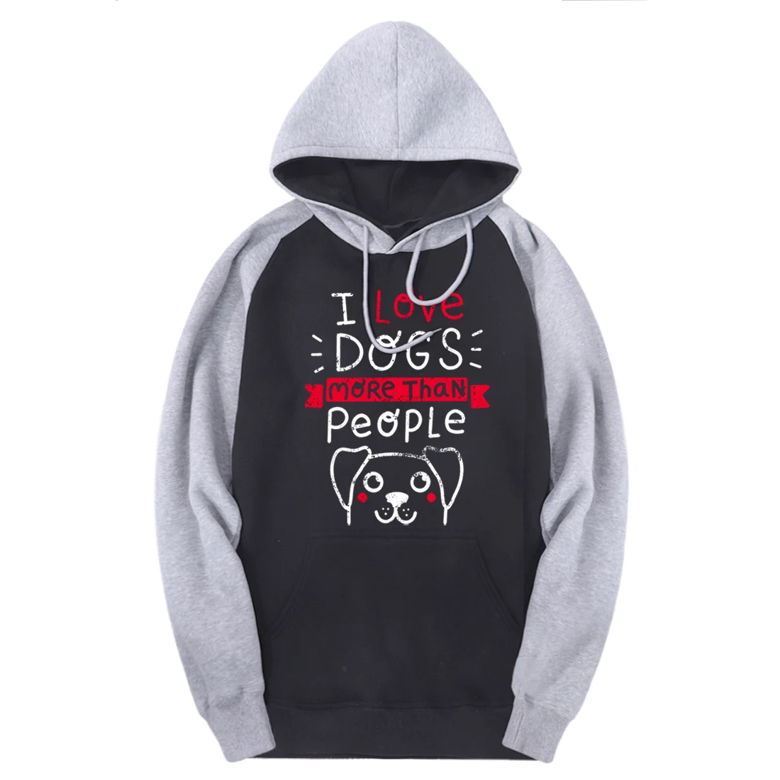 Свитшот с длинным рукавом I Love Dogs мужской повседневный флисовый пуловер