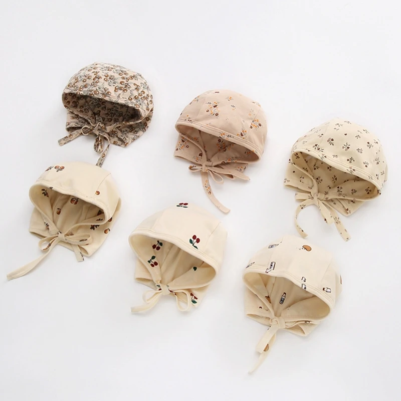 

Baby Cotton Print Hat Baby Hat New Born Kid Hat Bonnet Hat for Children Baby Mut Cute Princess Bonnet Girls Sun Hat Gift G99C
