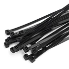 Самоблокирующиеся пластиковые нейлоновые стяжки, 30 шт., черные стяжки 4 х250, крепежные кольца 4 х300, стяжки для кабелей, застежки-молнии, набор нейлоновых стяжек для кабелей