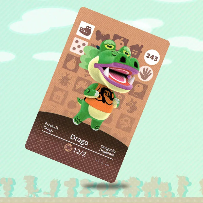 243 Драго животное пересечение карты Amiibo работы для NS переключатель игры новые