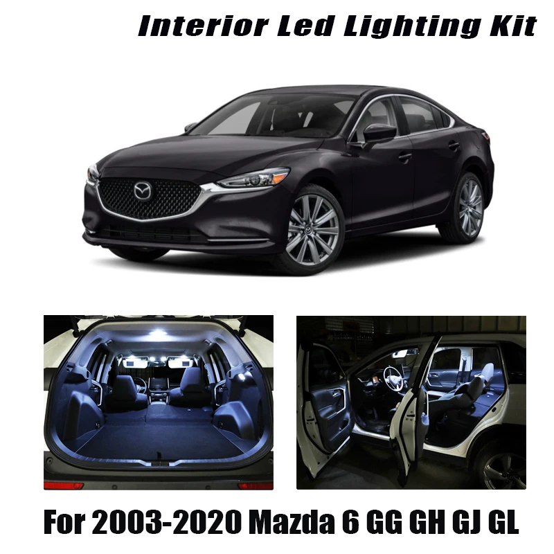 Canbus per Mazda 6 GG GH GJ GL berlina portellone 2003-2020 veicolo LED cupola interna mappa bagagliaio Kit di aggiornamento lampada per auto