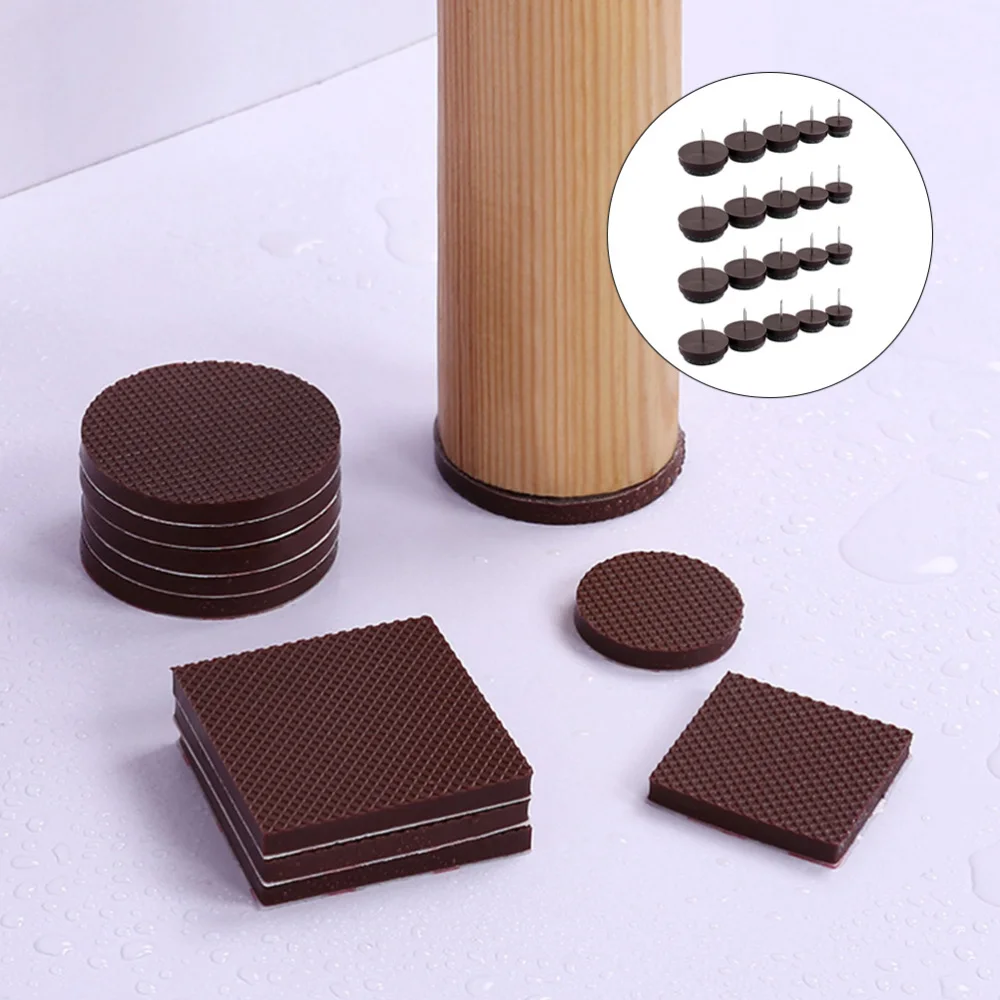 

50Pcs Felt Furniture Sliding Mats Household Chair Table Feet Pads Brown