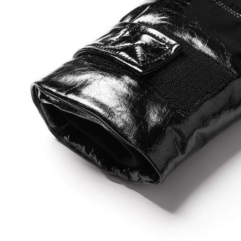 Мужской пуховик из натуральной кожи зимняя куртка 90% белого гусиного пуха теплая